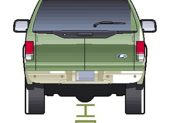 Ford Excursion (2003) - drawings (drawings) of the car